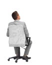 Businessman sitting in office chair from back Royalty Free Stock Photo