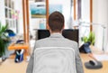 Businessman sitting in office chair from back Royalty Free Stock Photo