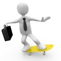 Businessman On Skateboard