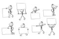 Businessman sketchy blank banner collection isolated Royalty Free Stock Photo