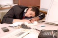 Businessman sleeping at office Royalty Free Stock Photo