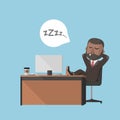 Businessman Sleeping At Work Illustration Royalty Free Stock Photo