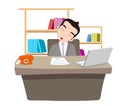 businessman sleeping at work table Royalty Free Stock Photo