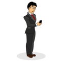 Businessman with smart phone in hand.