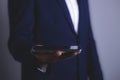 Businessman with smartphone Royalty Free Stock Photo