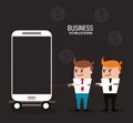 Businessman smartphone man icon. Vector graphic