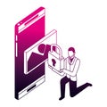 businessman smartphone security file image