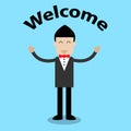 Businessman with smile face standing for welcome Royalty Free Stock Photo