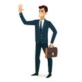 Businessman smile success character design isolated. Vector illustration.
