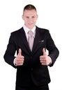 Businessman smiling with all right