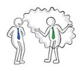 Businessman smokes and his colleague is disturbed vector illustration Royalty Free Stock Photo