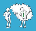 Businessman smokes and his colleague is disturbed vector illustration Royalty Free Stock Photo