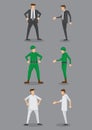 Businessman, Soldier and Male Nurse Vector Icons