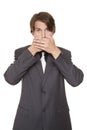 Businessman - speak no evil Royalty Free Stock Photo