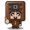 Businessman speaker doodle mascot costume