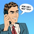 Businessman Speaking on the Phone. Online Support