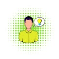 Businessman and speech bubble with a bulb icon Royalty Free Stock Photo