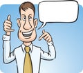 Businessman with speech bubble showing call me sign Royalty Free Stock Photo