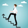 Businessman on stairs. Success concept