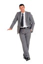 Businessman with stand