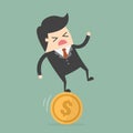 Businessman Stand On Coin Royalty Free Stock Photo