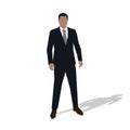 Businessman standing astride