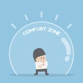 Businessman standing in comfort zone Royalty Free Stock Photo