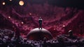 Businessman Standing on a Dome in a Surreal Landscape