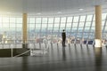 Businessman standing in the great hall of the business center, a Royalty Free Stock Photo