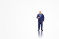 Businessman standing and showing thumb up. Royalty Free Stock Photo