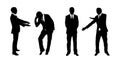 Businessman standing silhouettes set 2