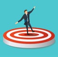 Businessman standing on target archery vector Royalty Free Stock Photo