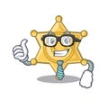 Businessman star badge police on a cartoon