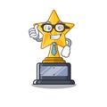 Businessman star trophy with the character shape