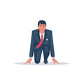 Businessman on a starting position. Preparing for start Royalty Free Stock Photo