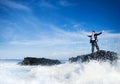 Businessman Staying Alone on the Island