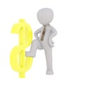 Businessman stepping on dollar sign Royalty Free Stock Photo