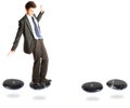 Businessman On Stepping Stones