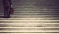 Businessman on steps