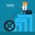 Businessman steps bars icon. Vector graphic Royalty Free Stock Photo