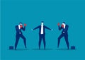 Businessman stop conflict.Stop Fighting,employee concept vector