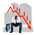 Businessman stress frustrate over market crash economy bad market trading