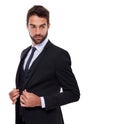 Businessman, studio and professional fashion tuxedo, corporate work clothes with confident male person. Formal Royalty Free Stock Photo