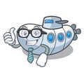 Businessman submarine in the a cartoon shape