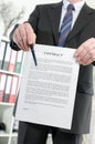 Businessman submitting a contract