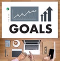 Businessman Success Increase GOALS PROFIT GROWTH TARGET EARNING Royalty Free Stock Photo