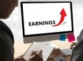 Businessman Success Increase GROWTH EARNINGS QUALITY Improve Yo Royalty Free Stock Photo