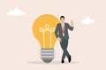 Businessman successful idea concept, vector illustration