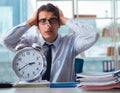 Businessman suffering from excessive armpit sweating Royalty Free Stock Photo