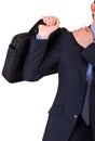 Businessman suffering from shoulder pain. Royalty Free Stock Photo